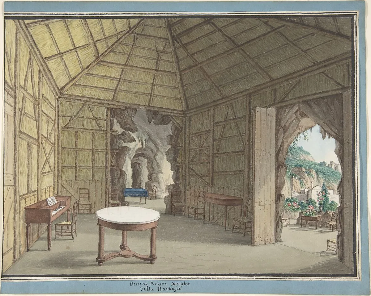 Dining Room, Villa Barbaja, Naples — Anonymous, British, 19th century