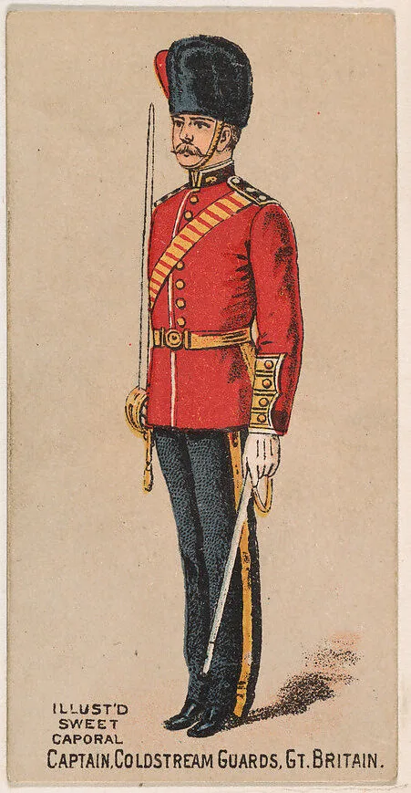 Captain, Coldstream Guards, Great Britain, from the Military Series (N224) issued by Kinney Tobacco Company to promote Sweet Caporal Cigarettes — Kinney Brothers Tobacco Company