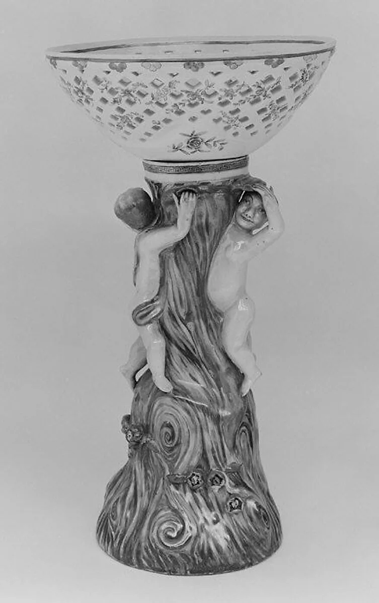Fruit basket and stand (one of a pair) — Unknown