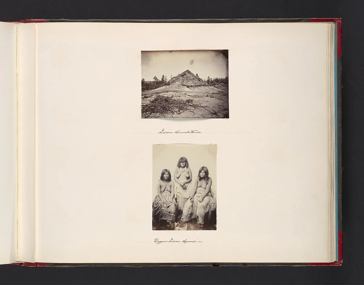 Indian Sweat House; Digger Indian Squaws — John Thomson
