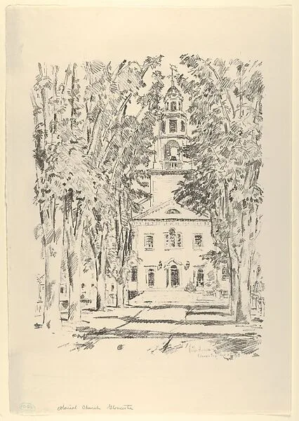 Colonial Church, Gloucester — Childe Hassam