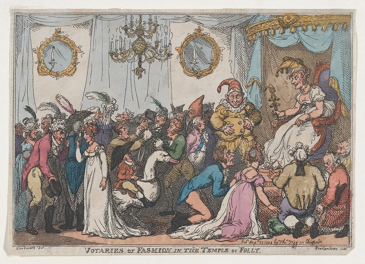 Votaries of Fashion in the Temple of Folly — George Murgatroyd Woodward|Thomas Tegg|Thomas Rowlandson