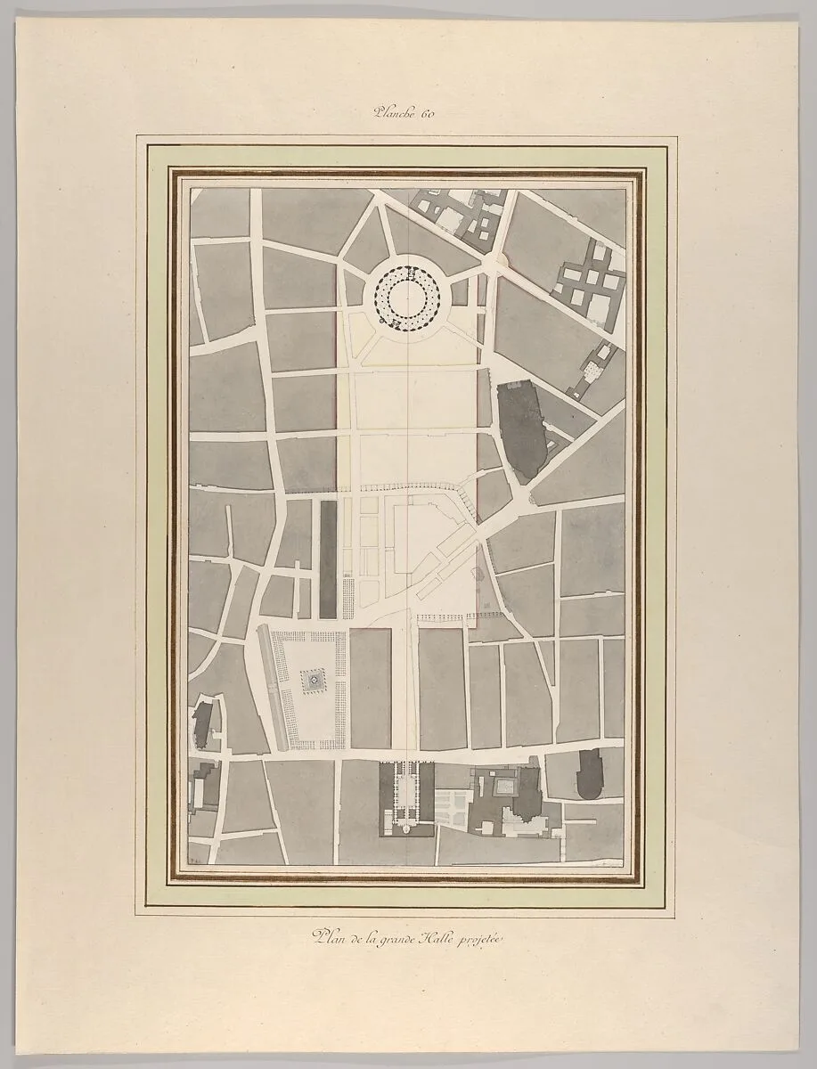 La Halle aux Blés, Street Plan — Pierre François Léonard Fontaine
