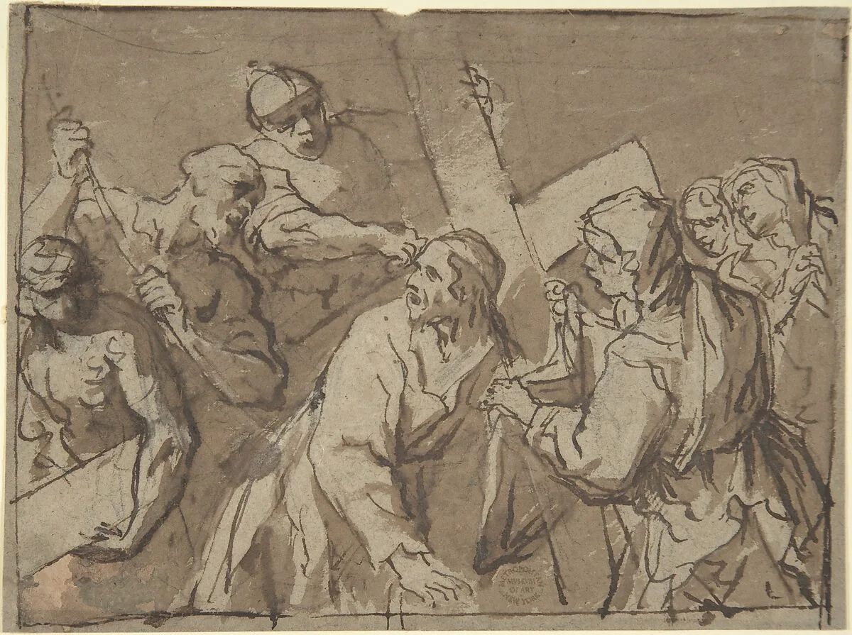 Christ Bearing the Cross — Anonymous, Italian, Roman-Bolognese, 17th century