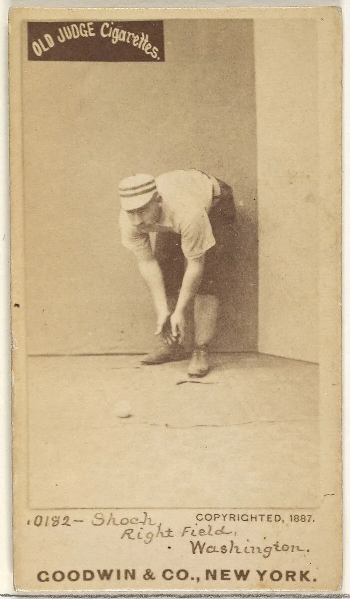 George Quintus Shoch, Right Field, Washington Nationals, from the Old Judge series (N172) for Old Judge Cigarettes — Goodwin & Company