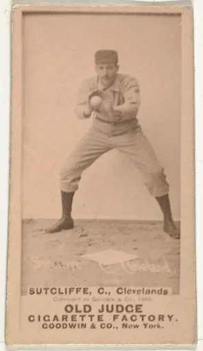 Elmer Ellsworth "Sy" Sutcliffe, Catcher, Cleveland, from the Old Judge series (N172) for Old Judge Cigarettes
