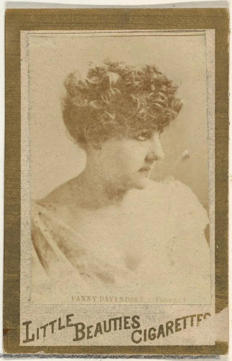 Fanny Davenport, from the Actresses and Celebrities series (N60, Type 1) promoting Little Beauties Cigarettes for Allen & Ginter brand tobacco products — Allen & Ginter