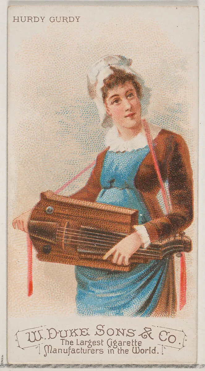 Hurdy Gurdy, from the Musical Instruments series (N82) for Duke brand cigarettes — W. Duke, Sons & Co.|Schumacher & Ettlinger