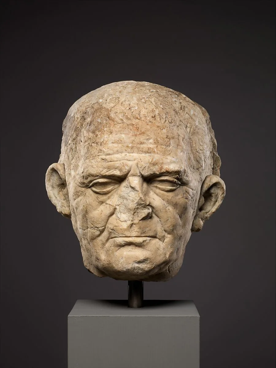Marble portrait of a man from a funerary relief — Unknown