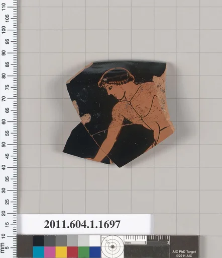 Terracotta rim fragment of a kylix (drinking cup)