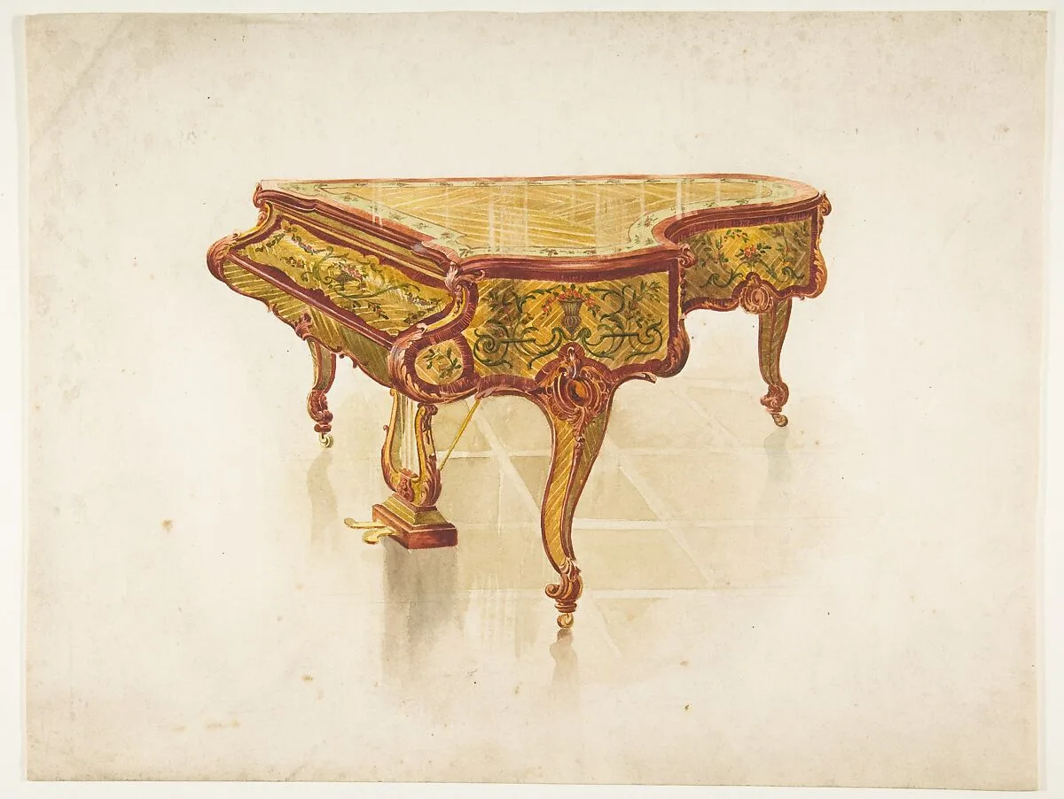 Design for a Piano — Anonymous, French, 19th century