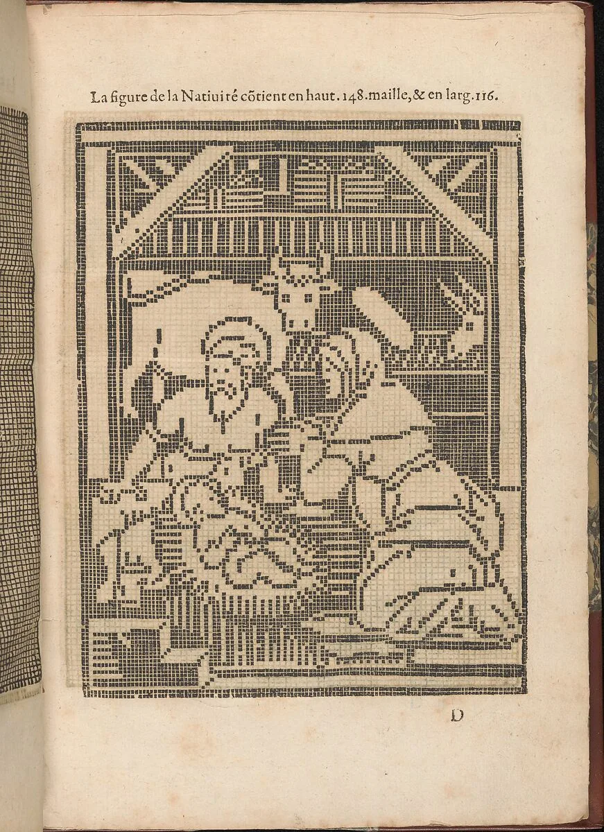 Les Secondes Oeuvres, et Subtiles Inventions De Lingerie du Seigneur Federic de Vinciolo Venitien, page 13 (recto) — Federico de Vinciolo|Jean Le Clerc|Catherine de Bourbon