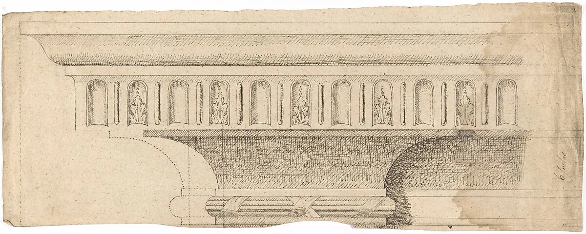 Design for the Upper Part of an Entablature — Anonymous, British, 18th century
