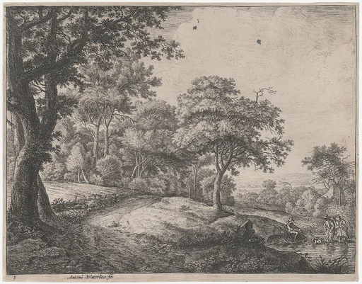 Man and Woman Crossing a Stream