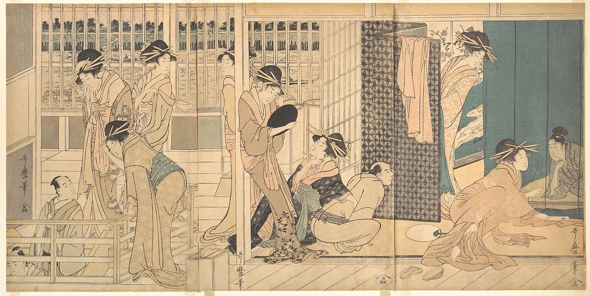 仮宅の後朝|Scene in the Yoshiwara — Kitagawa Utamaro