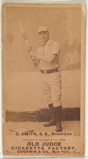 G. Smith, Shortstop, Brooklyn Bridegrooms, from the Old Judge series (N172) for Old Judge Cigarettes