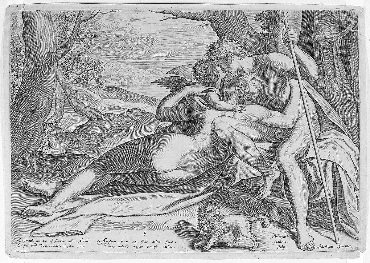 Venus and Adonis, from the series The Story of Adonis — Philips Galle|Anthonie Blocklandt