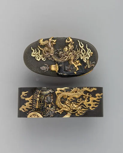 Sword-Hilt Collar and Pommel (Fuchigashira)