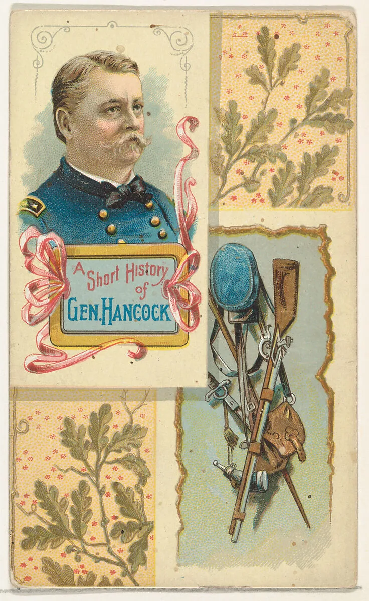A Short History of General Hancock, from the Histories of Generals series (N114) issued by W. Duke, Sons & Co. to promote Honest Long Cut Smoking and Chewing Tobacco — Knapp & Company|W. Duke, Sons & Co.