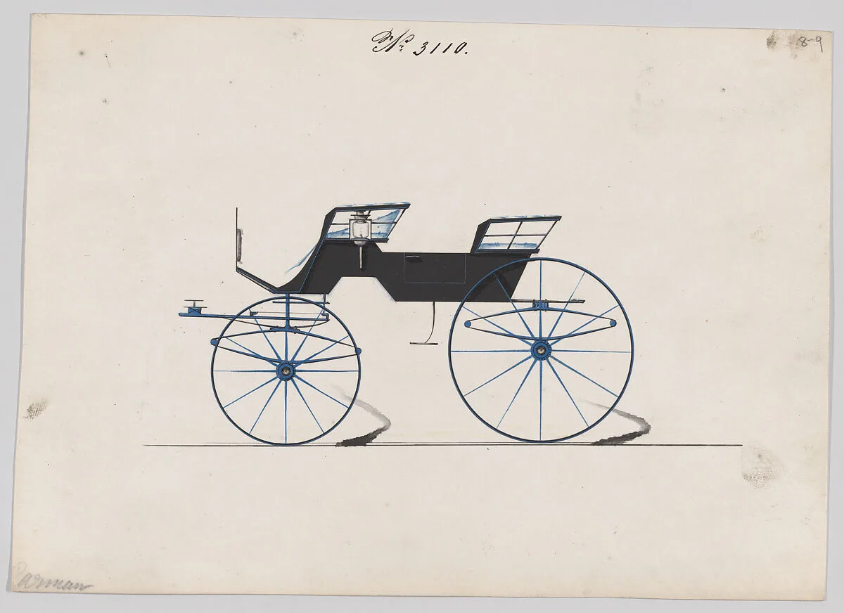 Design for 4 seat Phaeton, no top, no. 3110 — Brewster & Co.