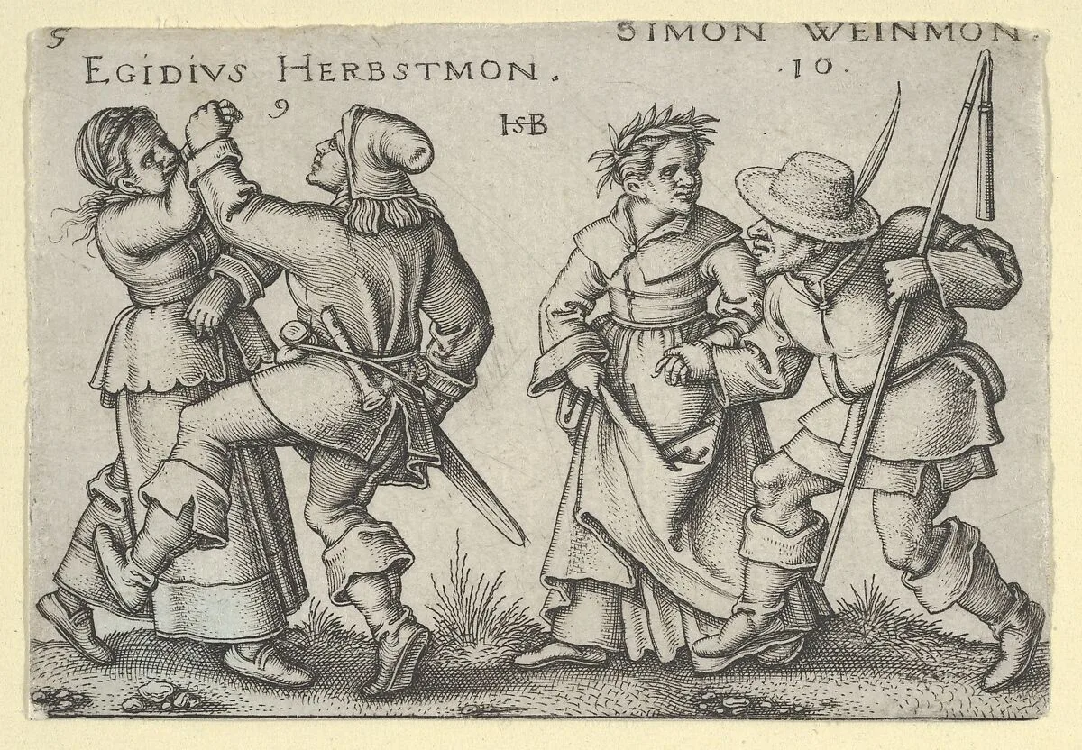 September and October from "The Peasants' Feast" or "The Twelve Months" — Sebald Beham