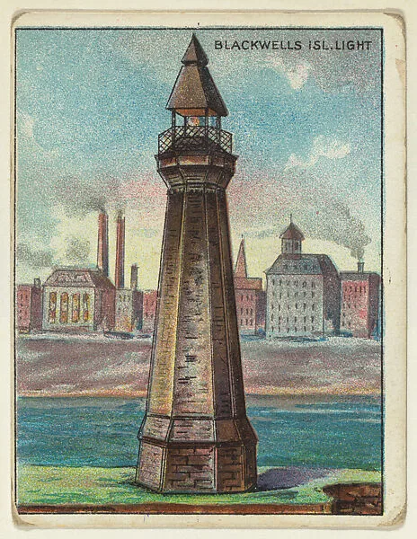 Blackwells Island Light, from the "Lighthouse Series" (T77), issued with Hassan Cigarettes by the American Tobacco Company — American Tobacco Company