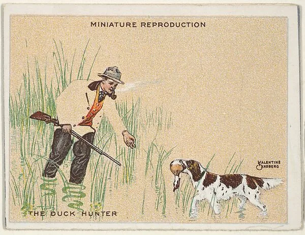 Card 314, The Duck Hunter, from the series "Artistic Pictures" (T32), issued by Liggett & Myers Tobacco Company to promote Richmond Straight Cut Cigarettes — Liggett & Myers Tobacco Company|Valentine Sandberg
