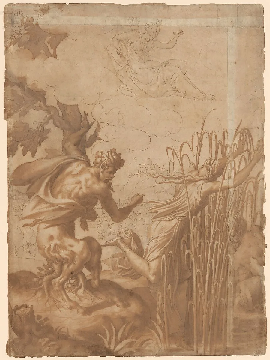The Metamorphosis of Syrinx — Anonymous, French, School of Fontainebleau, 16th century