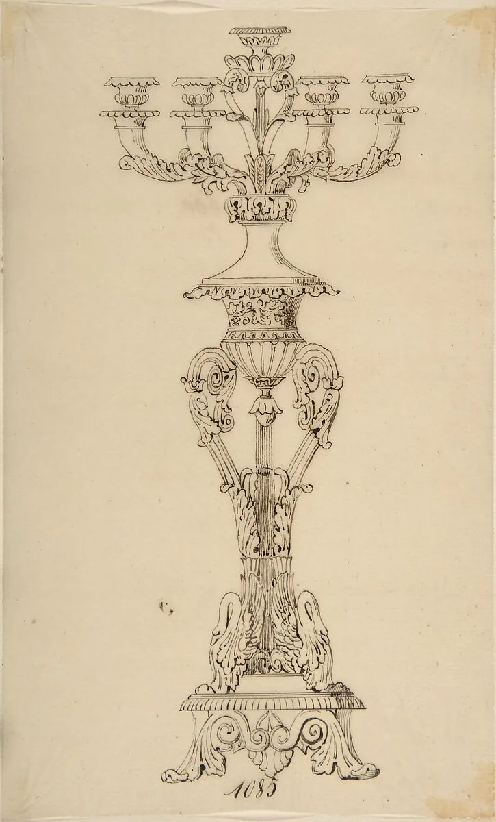 Design for a Candelabra — Anonymous, French, 19th century