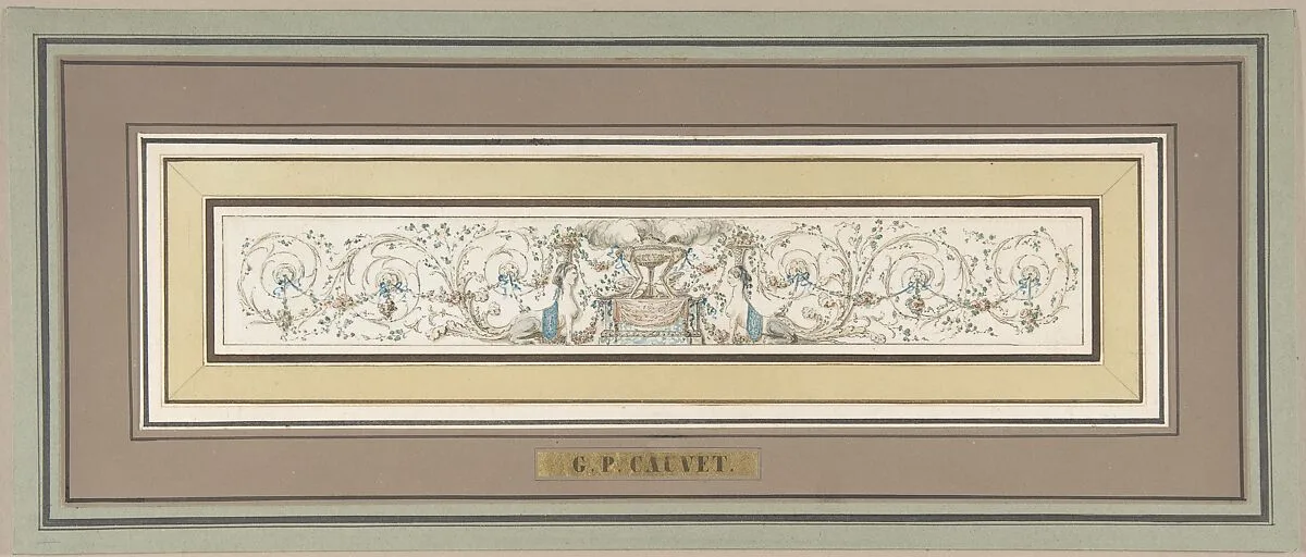 Design for a Frieze with a Censer, Sphinxes and Acanthus Scrolls — Gilles Paul Cauvet