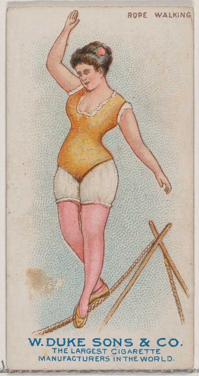 Rope Walking, from the Gymnastic Exercises series (N77) for Duke brand cigarettes — W. Duke, Sons & Co.