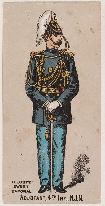 Adjutant, 4th Infantry, New Jersey Militia, from the Military Series (N224) issued by Kinney Tobacco Company to promote Sweet Caporal Cigarettes — Kinney Brothers Tobacco Company