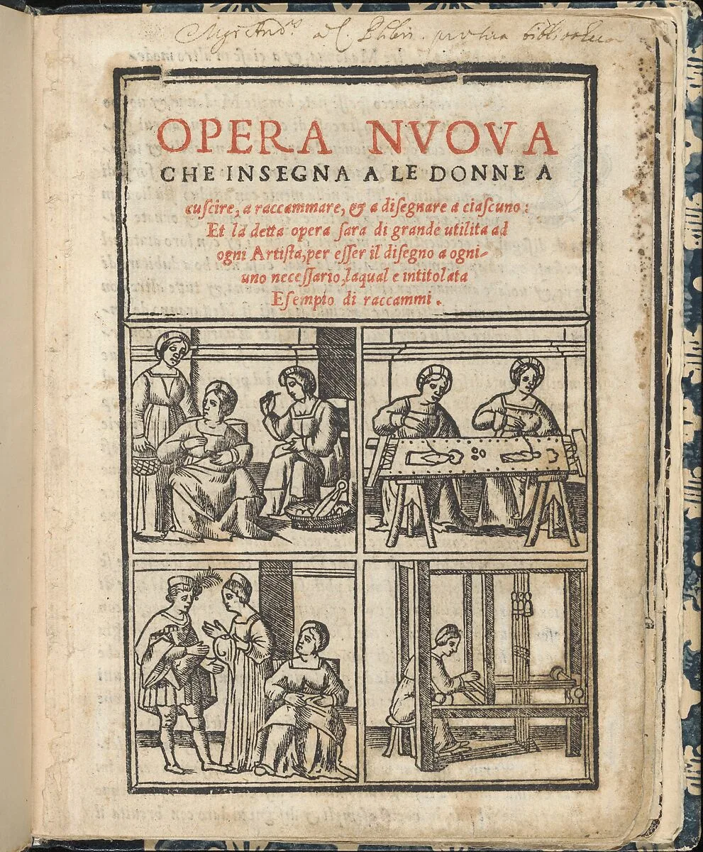 Essempio di recammi, title page (recto) — Giovanni Antonio di Nicolini da Sabio e i fratelli|Giovanni Antonio Tagliente