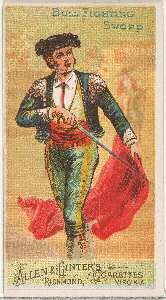 Bull Fighting Sword, from the Arms of All Nations series (N3) for Allen & Ginter Cigarettes Brands — Allen & Ginter