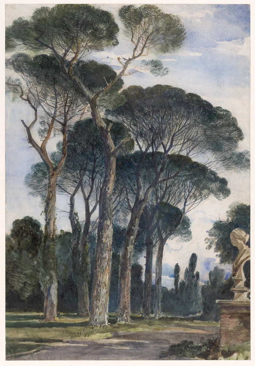 Umbrella Pines in the Villa Borghese, Rome — William James Müller