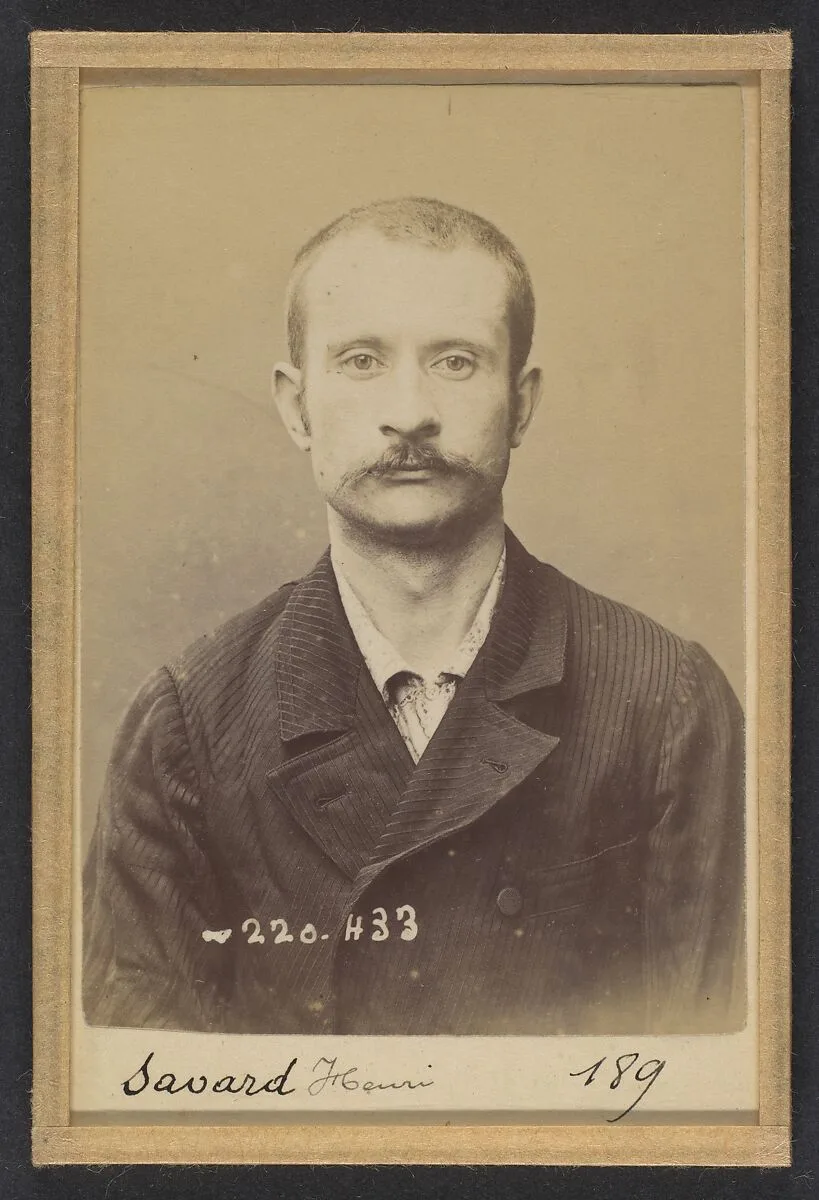 Saulnier. Alphonse, Joseph. 31 ans, né à Paris XXe. Tourneur sur bois. Anarchiste. 14/3/94. — Alphonse Bertillon