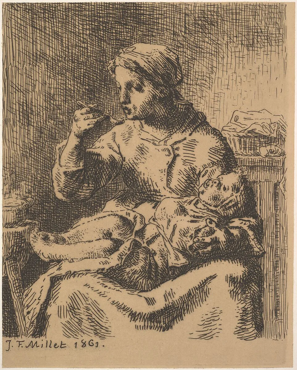 Cooling the Porridge — Jean-François Millet