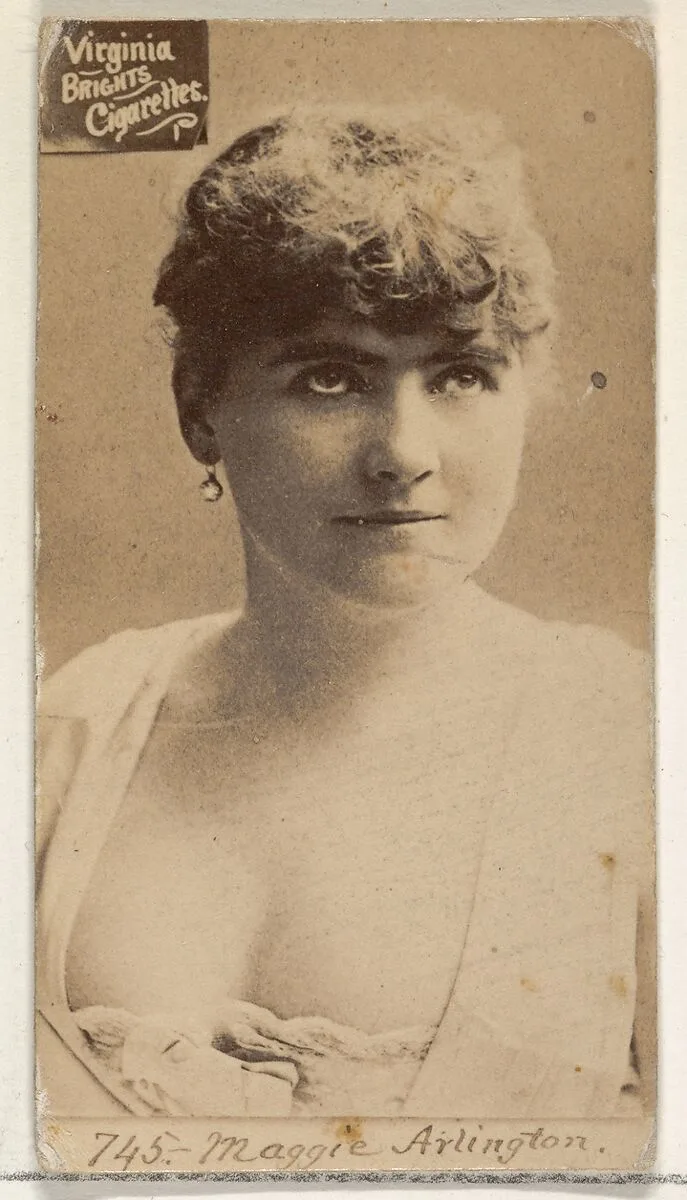 Card 745, Maggie Arlington, from the Actors and Actresses series (N45, Type 2) for Virginia Brights Cigarettes — Allen & Ginter