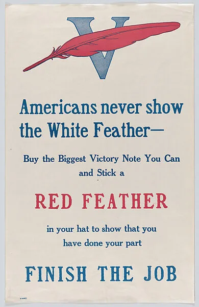 Americans never show the white feather — Anonymous