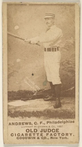 George Edward "Ed" Andrews, Center Field, Philadelphia, from the Old Judge series (N172) for Old Judge Cigarettes