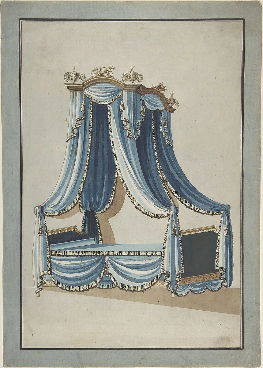 Design for a Canopy Bed — Anonymous, French, 18th century