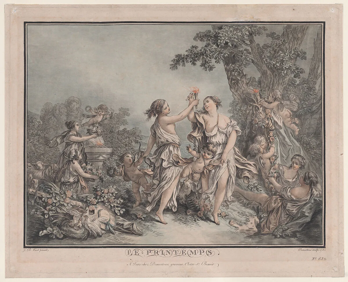 Le Printemps — Jean-Baptiste Huet I|Gilles-Antoine Demarteau