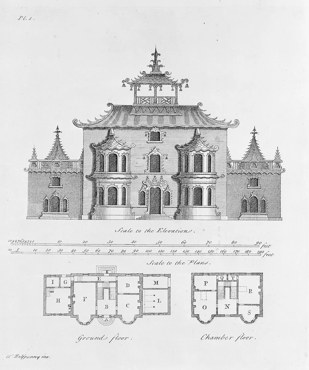 The Chinese and Gothic Architecture... Being Twenty New Plans and Elevations, On Twelve Copper-Plates — Robert Sayer|John Halfpenny|William Halfpenny