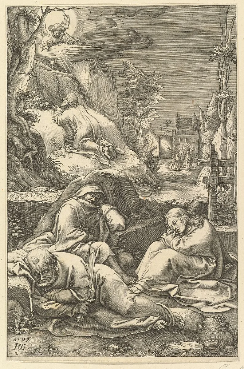 The Agony in the Garden, from "The Passion of Christ" — Anonymous|Hendrick Goltzius