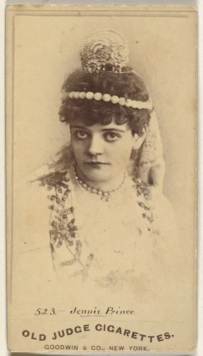 Jennie Prince, from the Actors and Actresses series (N171) for Old Judge Cigarettes