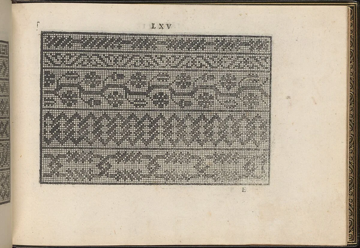 La Vera Perfettione del Disegno di varie sorti di recami, page 33 (recto) — Giovanni Ostaus|Giuseppe Salviati (Giuseppe Porta, called Il Salviati)