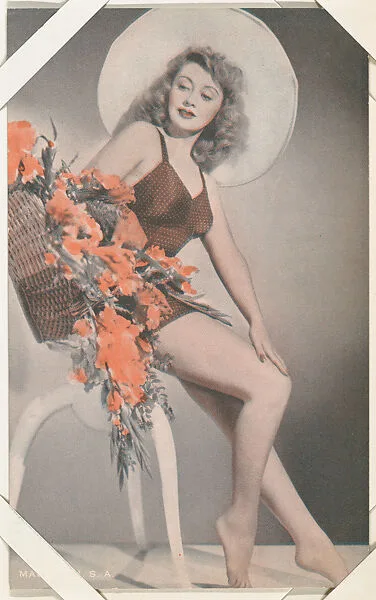 Actress with basket of flowers (W423) — Unknown