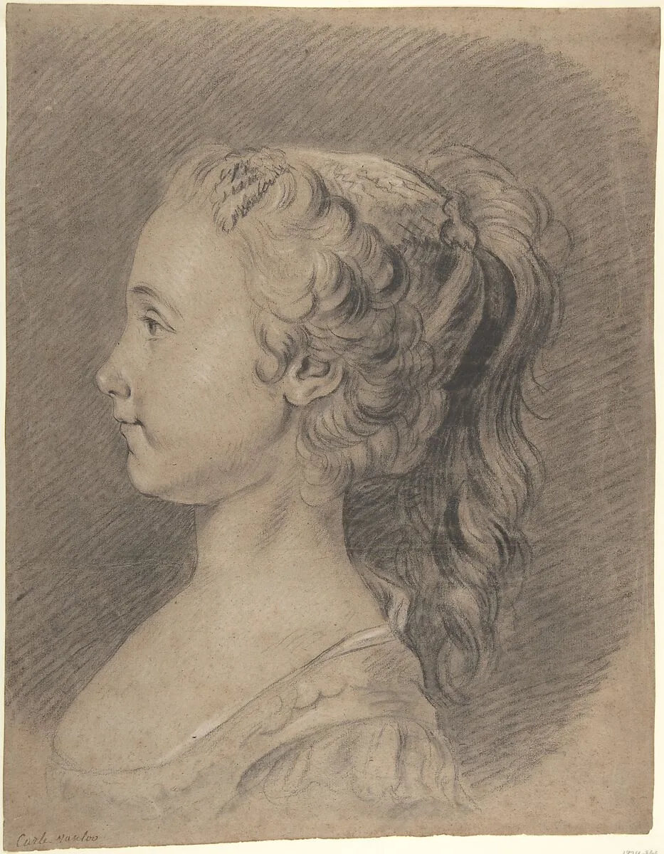 Bust of a Young Girl, Profile to Left — Carle (Charles André) Vanloo