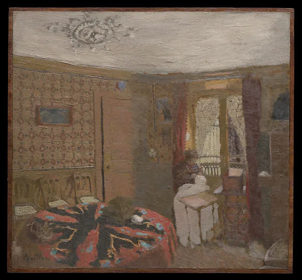 Mme Vuillard Sewing by the Window, rue Truffaut — Edouard Vuillard