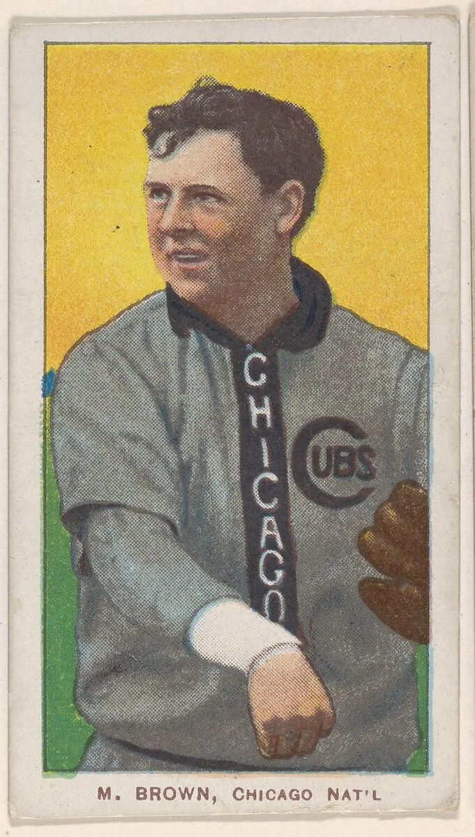 M. Brown, Chicago, National League, from the White Border series (T206) for the American Tobacco Company — American Tobacco Company